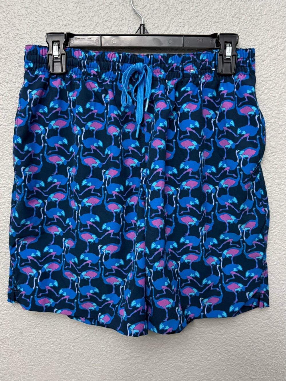Chubbies | Blue Pink Ostrich Swim Trucks | Size Medium 7” inseam